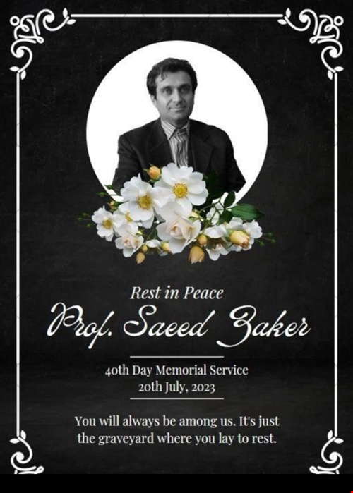 تجلیل از شادروان دکتر سعید ذاکر ؛ عضو هیات مدیره انجمن کشت سلول و بافت ایران